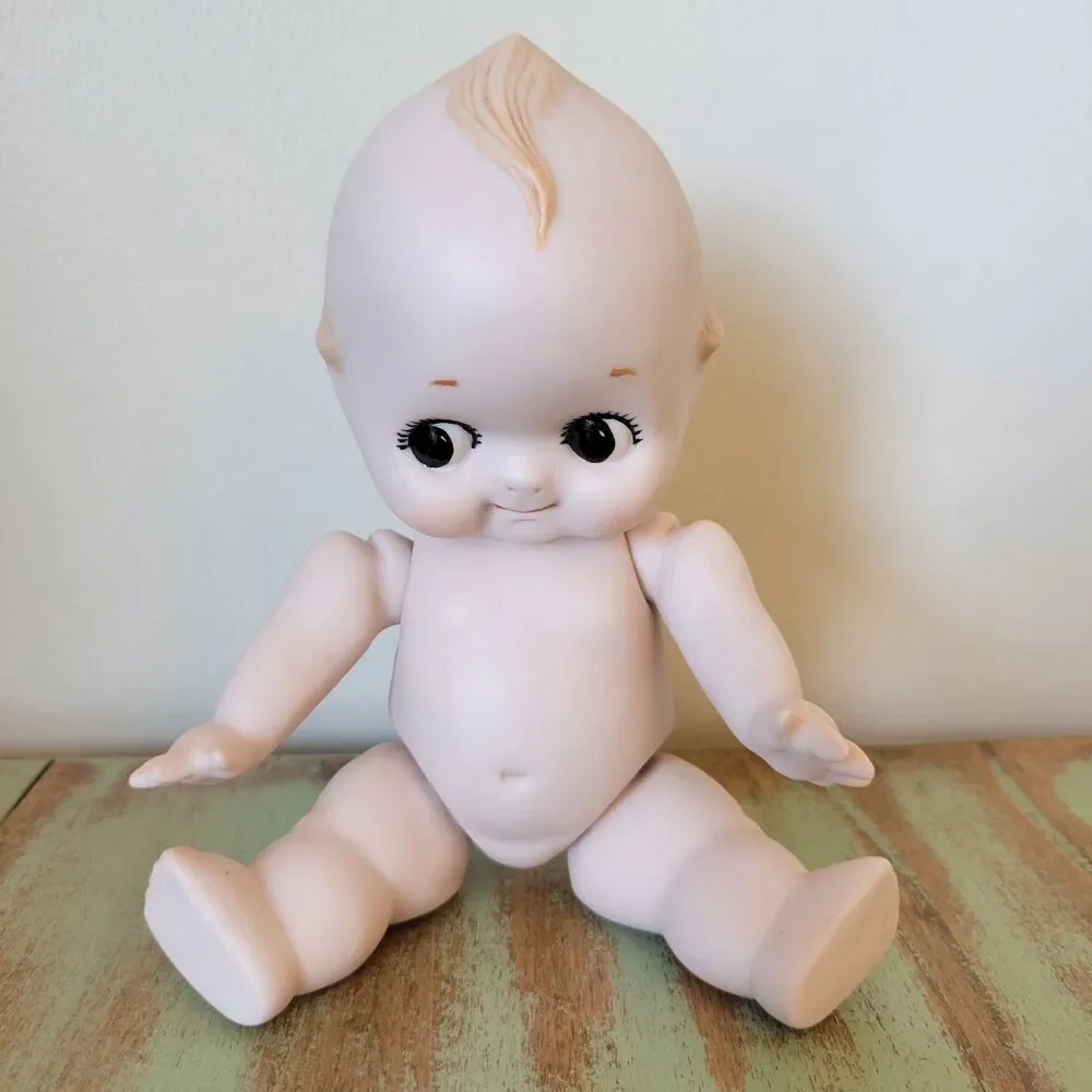 Rare CERAMIC Kewpie Doll • Made in Japan • Jointed Arms & Legs • 7.5